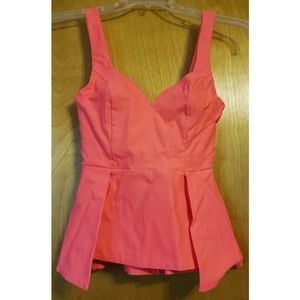 🌼 Love Culture Coral Sweetheart Peplum Top 🌼 NWT
